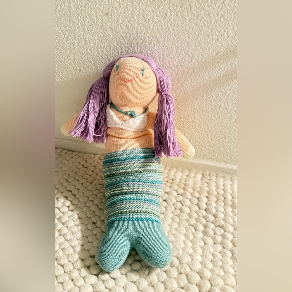 Blabla Kids Mermaid Doll Hand Knitted Plush  18”